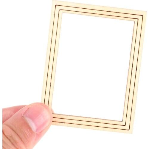 1/12 Dollhouse Miniature Accessories Wooden Photo Frame Simulation Furniture Model Toy For Children Doll House Decoration