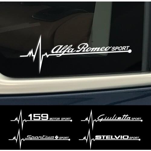 2PCS Car Side Window Stickers For Alfa Romeo 159 Giulietta Giulia 147 156 Mito Stelvio GT Auto Accessories Vinyl Film Decals