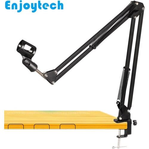 Tabletop Metal Mounts Holder Stands for Microphones Foldable Monopod Tripod for Bloggers Live Streaming