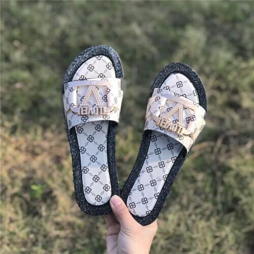 New Womens Beach Shoes Womens Summer Sandals and Slippers Students Korean Home Slippers Simple Non-slip Thick-soled Flip Flops