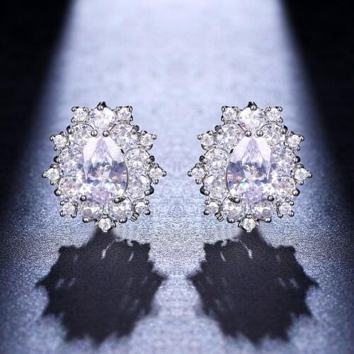 Emmaya CHarming Jewelry For Women Delicate Waterdrop Shape Earring WIth AAA Zirconia Three Color New Fashion Ornament In Party