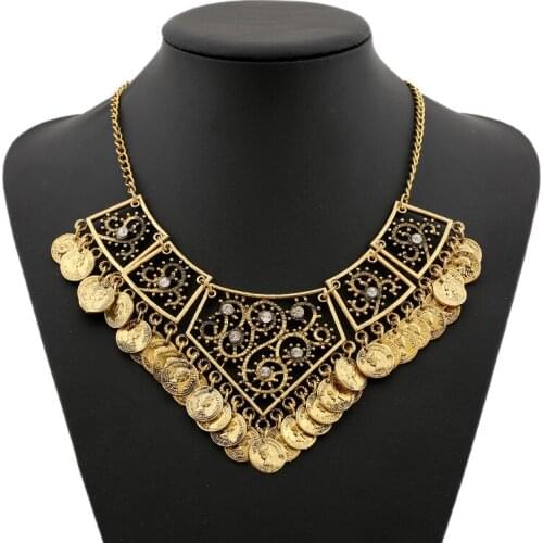LZHLQ 2020 Boho Antique Coin Necklace for Women African Statement Tibetan Necklaces & Pendants Bohemian Maxi Jewelry Collares