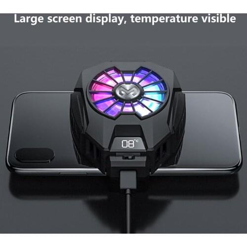 RGB Gradient USB Semiconductor Mobile Phone Cooler Handle Cooling Fan For IPhone Samsung Huawei Type-C Gamepad Mobile Radiator
