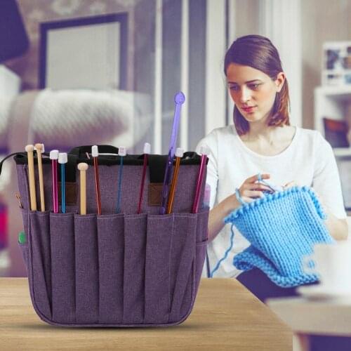 Portable Woven Supplies Storage Bag, Wool Crochet Hook Yarn Storage Bag, Handbag Yarn Storage For Knitted Fabrics