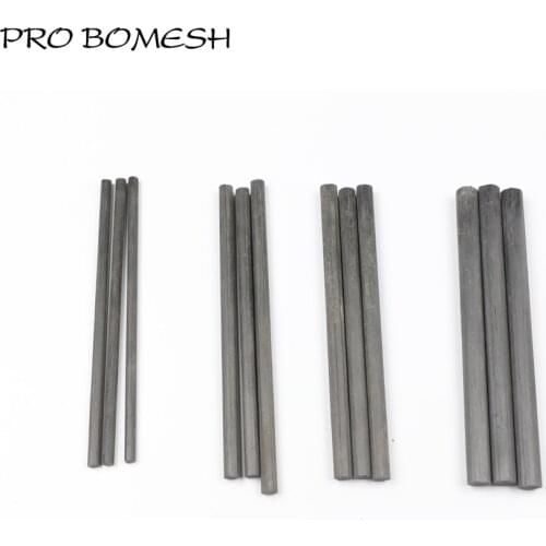 Pro Bomesh 4pcs/pack 128mm 9mm 7mm 6mm 4.5mm Unpolished Solid Carbon Tube Spogit Fishing Rod DIY Rod Building Component Repair