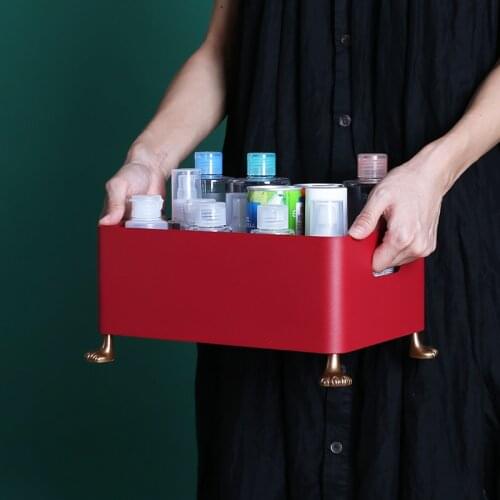 Nordic Simple Household Cosmetics Storage Box Dormitory Desktop Large Capacity Racks Snack Drinks Bathroom Kitchen Storage Tools