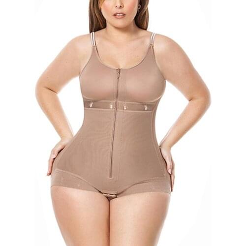 High Compression Bodysuit Postpartum Tummy Control Shapewear Slimming Fajas Lace Adjustable Thin Strips Waist Trainer Body Shape