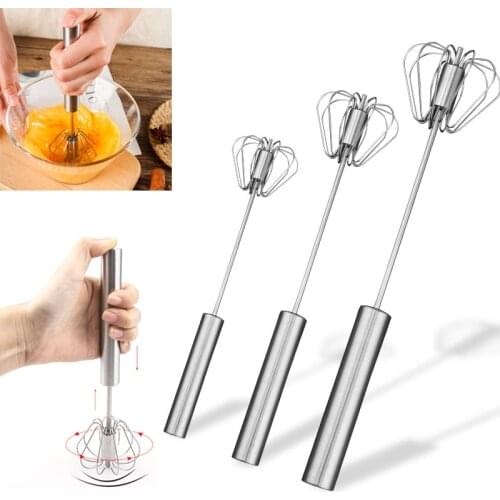 Manual Egg Beater Whisk 304 Stainless Steel Semi-Automatic Egg White Whisk Baking Accessories Flour Mixer Press Type Egg Tools