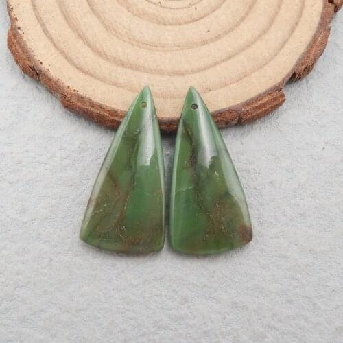 Natural Stone Triangle African Jade Earring Beads 30x15x4mm 5.04g semiprecious stones Fashion Jewelry for women earrings