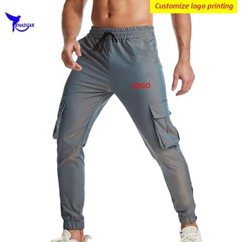 Custom LOGO Sports Men Gym Running Trousers Joggers Fitness Long Pants Men Workout Quick Dry Sweatpants Breathable Work Overalls