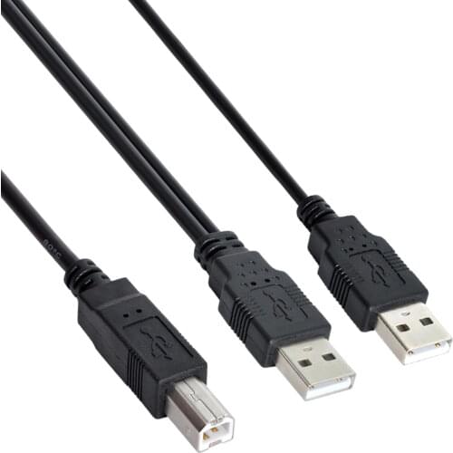 Zihan Dual USB 2.0 Male to Standard B Male Y Cable 80cm for Printer & Scanner & External Hard Disk Drive