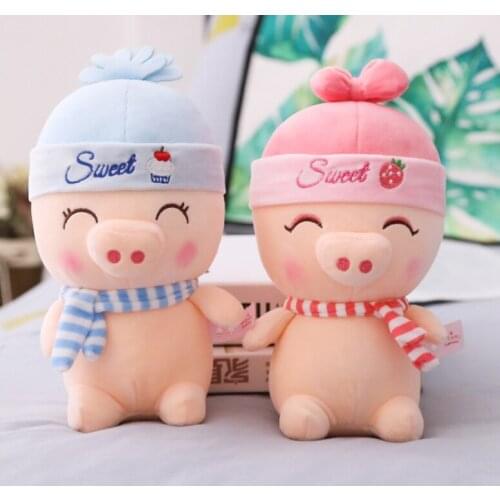 1pc 26cm Couple Piggy Plush Toys Soft Cartoon Animal Pig Stuffed Doll Baby Sleeping Toys Friends New Wedding Gifts Kids Presents