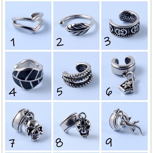 1PC Silver Color Vintage Ear Cuff No Hole Punk Non-Pieced Retro Adjustable Faux Small Sized Unisex Clip Earring Jewelry