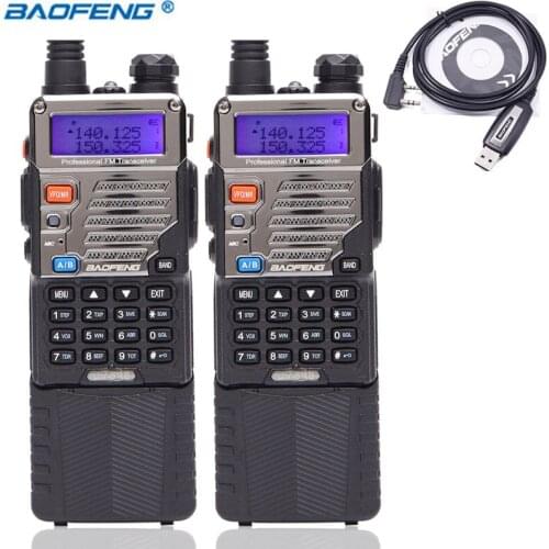 2PCS Baofeng UV-5RE Walkie Talkie 8W High Power Powerful 3800mah Uhf Vhf 8Watts Long Range Hiking UV5RE CB Portable Radio+USB