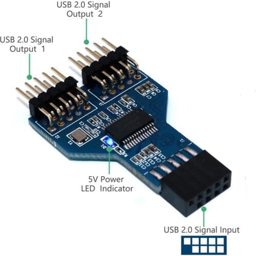 4-Port USB 2.0 Hub with Power LED For Desktop, Keyboard, Mouse, USB Flash Drive(Vertical installation)