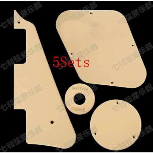 5 Sets Cream Electric Guitar Pickguard,Cavity Cover,Switch Cover,Pickup Selector Plate
