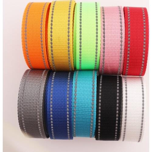 5 Yards 20MM Nylon Webbing Polyester Canvas Ribbon Striped Webbing Belt Purse Strap Handbag Sewing Bag Pet Collars Leash 3/4