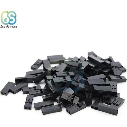 500Pcs 2.54mm 2P Dupont Jumper Wire Cable Housing Female Pin Connector DuPont Plastic Shell