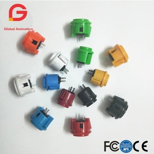 8PCS 30mm (2 free 24mm buttons ) Arcade Push Buttons Switch Perfect Copy And Replace for Sanwa OBSF-30 DIY Fighting Stick PC