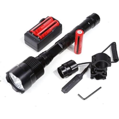 Anjoet Tactical flashlight torch 6000Lm XML 3T6 LED Waterproof flash light 18650 Rechargeable battery Tactical frame Tail switch
