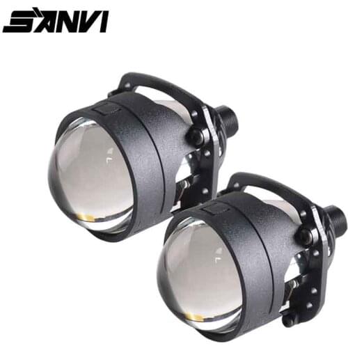 SANVI 2.5inch S8 35W 6000K Car Bi LED Projector Lens Headlight H4H7 9005 9006 LED Projector Car Motorcycle Headlight Accessories