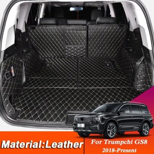 Car Styling Custom Rear Trunk Mat For Trumpchi GS8 2018-Present Leather Waterproof Auto Cargo Liner Pad Internal Accessory