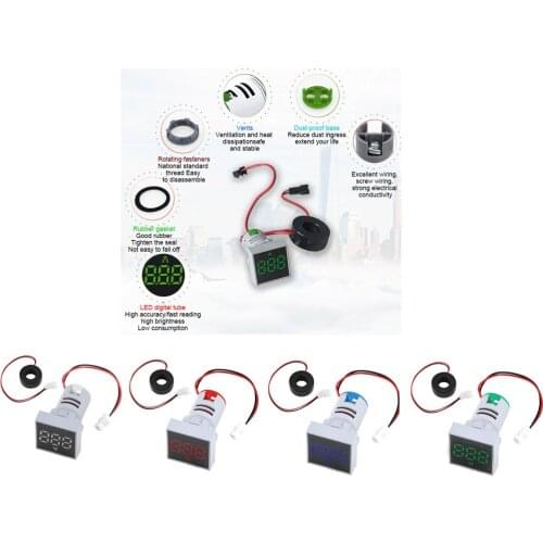 0-100A Digital Voltmeter Ammeter Voltage Current Meter Volt Amp Tester Detector Monitor for LED Light AC 60V-500V AC 110V 220V