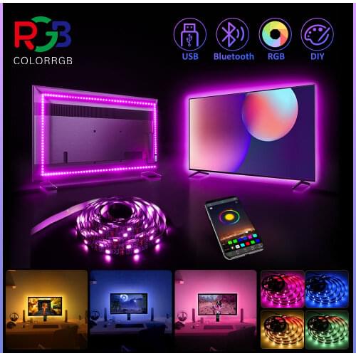 ColorRGB, Backlight for tv , USB Powered LED strip light ,RGB5050 For 24 Inch-60 Inch TV,Mirror,PC, APP Control Bias