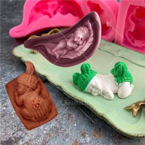 Baby On The Pillow 3D Mold Silicone Molds Mold For Soap Candle Mould Polymer Clay Resin