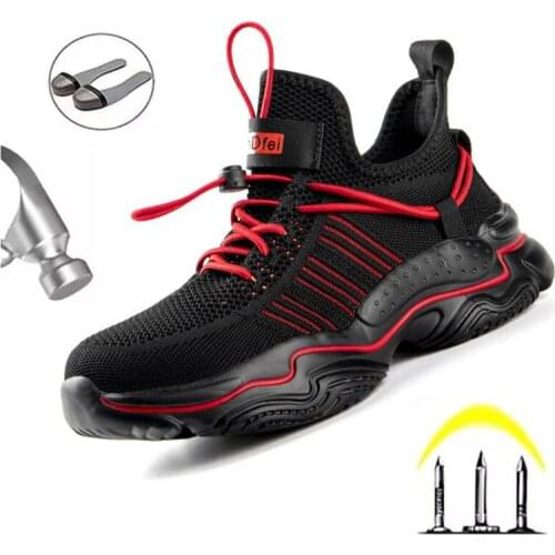 Breathable Mens Summer Casual Wear-resistant Work Safety Shoes Indestructible Puncture-resistant Kevlar Protective Shoes