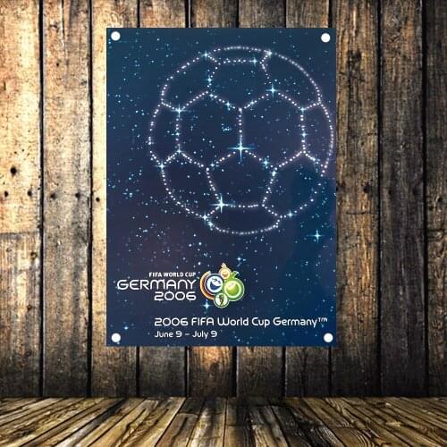 "Germany 2006 World Cup" Four holes Flag Banner Football Poster Boy dormitory bedroom wall decoration