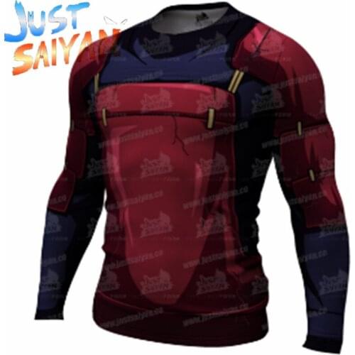 Harajuku Cosplay Anime character shirts with high collar mens shirts for running bodybuilding gym tops Tight Rashgard Tops