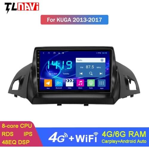 IPS DSP CARPLAY 6G+128G Android 10 GPS Navigation For Ford Kuga Escape 2012-2016 Stereo Multimedia Bluetooth Player