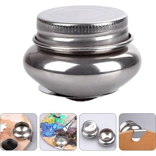 Stainless Steel Painting Brush Washing Pot Color Mixing Pen Washing Pot With Lid Oil Painting Tinting Pen Washing Pot