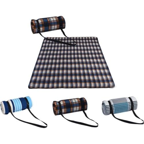Plaid Picnic Mat Stripe Outdoor Mat Folding Travel Beach Blanket Camping Picnic Pad