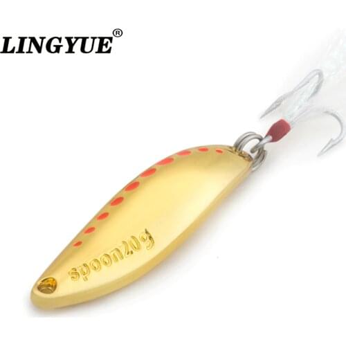 LINGYUE spoon fishing bait 7g 10g 15g 20g metal bait copper fishing bait Iscas Artificial Hard Baits Crap Pesca Spinnerbait