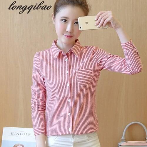 Longqibao Women's Striped Shirts
