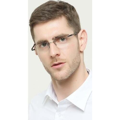 Ultra light TR90 rimless mens reading glasses classic fashion womens reading glasses