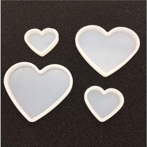 New love heart Soft pottery base Mud board mold Silicone Mould DIY Resin Decorative Craft Jewelry Making molds for jewelry