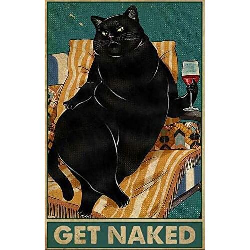 Cat Poster Metal Tin Sign Warn Retro Novelty Music Bar Garage Restaurant Wall 8x12 Inches