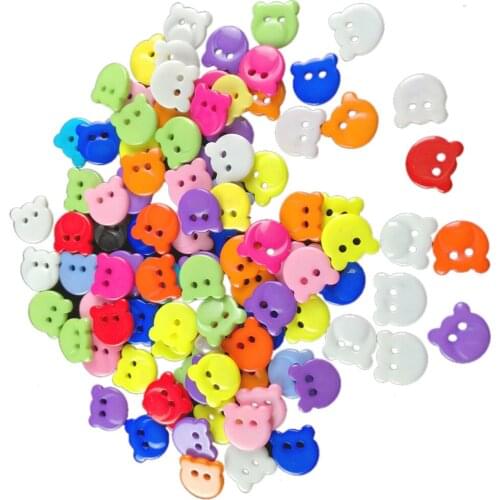 Resin Sewing Buttons Cartoon Cats Plastic Cat Buttons Coat Boots Sewing Clothes Accessories Scrapbook Crafting 100PCS 13MM