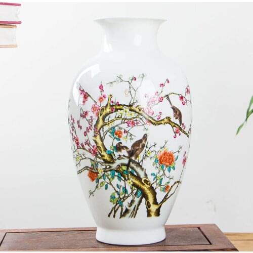 Fine Jingdezhen Ceramic Vase Home Decoration Living Room Chinese Porcelain Flower Vase Art Decor Vase