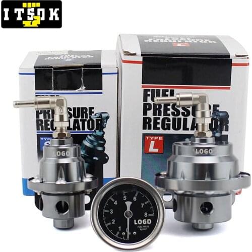 Tome Logo Fuel Pressure Regulator Titanium Color Aluminum Universal Adjustable JDM Car Tuning Racing With Gauge And Instructions
