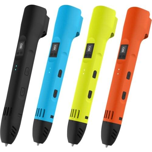 QCREATE 3D Printing Pen ABS PLA Dual Mode LCD Display Adjustable Heating Temperature 8 Gears Speed With 100M 20 Colors Filament