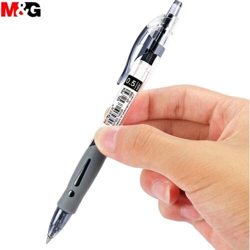 M&G 2pcs/lot Gel Pen 0.5mm Comfort Grip School Student Pens Writing Supplies Large Volume Smooth Ink