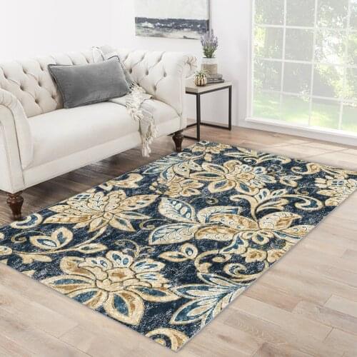 Blue white grey colorful flower plant leaf patterned carpet modern carpet living room carpet free shipping soft textured carpet
