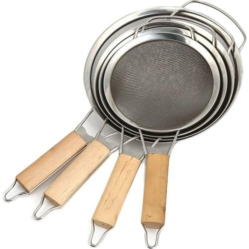 Kitchen Fry Chef Basket Mesh Colander Strainer Stainless Steel Filter Oil Pot Food Filter Fried Colander Flour Sieve Cookware