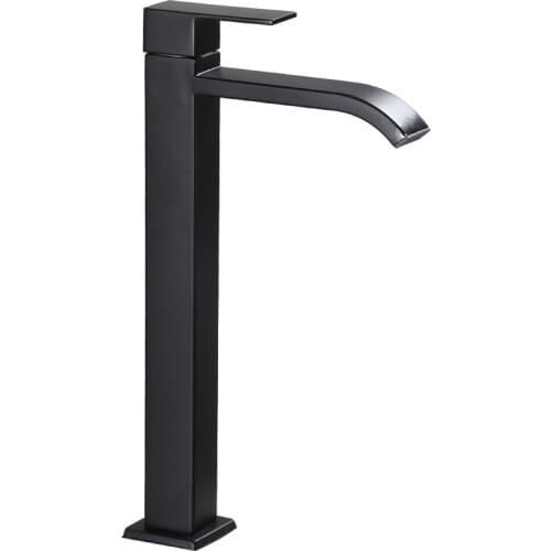 Basin Faucet Single Cold Bathroom Faucet Black Basin Mixer Bathroom Sink Faucet Tall 304 Stainless Steel Tap