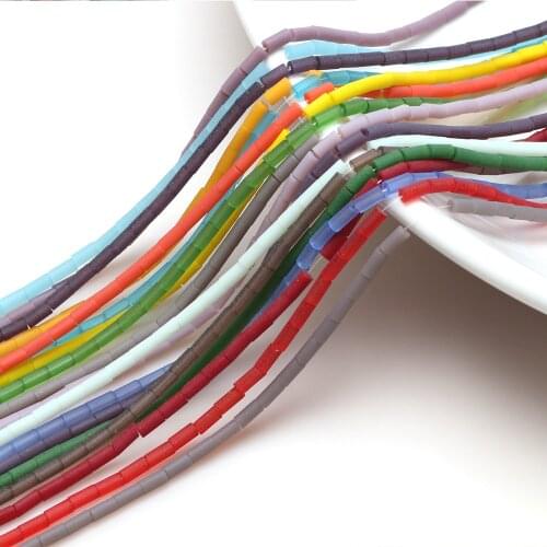 95pcs Small Glass Tube Beads 2x5mm Frosted Spacer Beads For Crystals Jewelry Accessories To Make Bracelets Wholesale In Bulk
