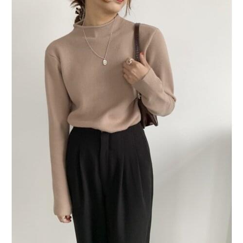 Basic Mock Neck Sweater Women